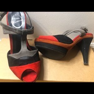 ZARA | Peep Toe T-Strap Heel Sandals
